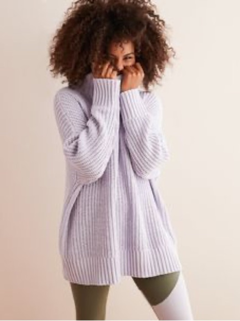 AERIE oversized Lavender Cowl Neck Sweater XS